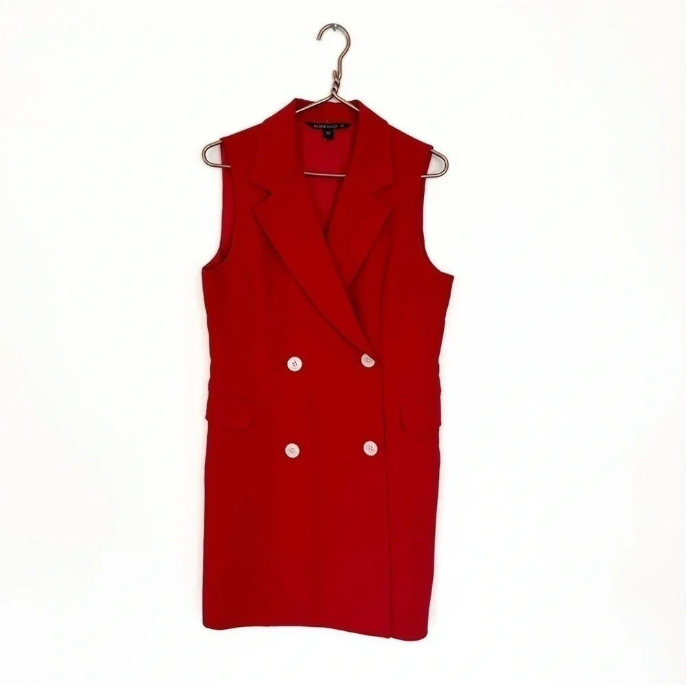 Black Halo Dress Womens 10 Rio Blazer Mini Sleeveless Red - Picture 2 of 5